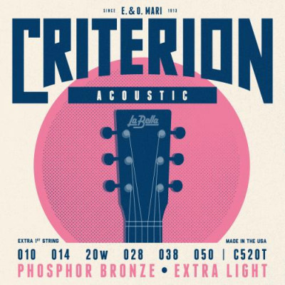 Купить la bella c520t criterion extra light - комплект струн для акустической гитары