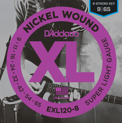 Купить d'addario exl120-8 nickel wound - комплект струн для 8-струнной электрогитары