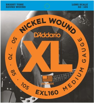 Купить d`addario exl-160 long medium - струны для 4-х струнной бас гитары
