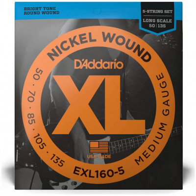 D'Addario EXL160-5 - Струны для 5-ти струнной бас гитары