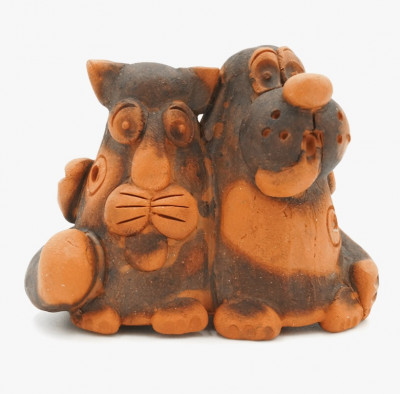 Купить керамика щипановых sp02 - свистулька парная кот и пес