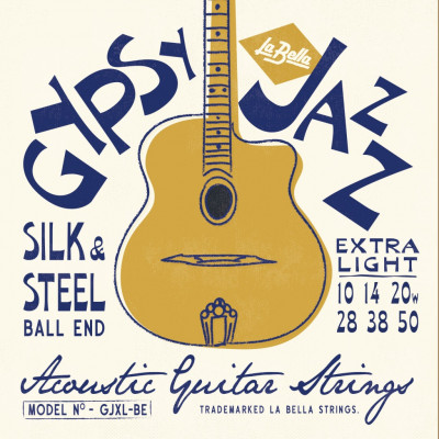 Купить la bella gjxl-be gypsy jazz silk&steel - комплект струн для акустической гитары