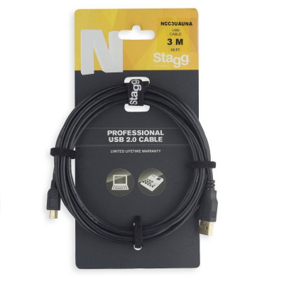 Купить stagg ncc3uauna - кабель для подключения периферийных устройств usb 2.0 type-a/usb 2.0 mini a-male