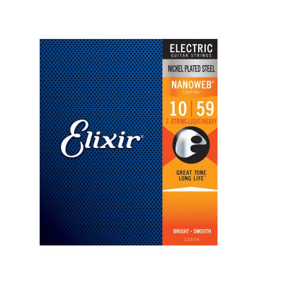Elixir 12074 NANOWEB - Комплект струн для 7-струнной электрогитары