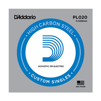 D'Addario PL-020 Plain Steel Отдельная струна