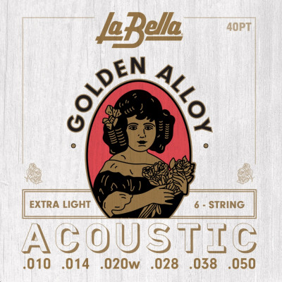 Купить la bella 40pt extra light - струны для акустической гитары