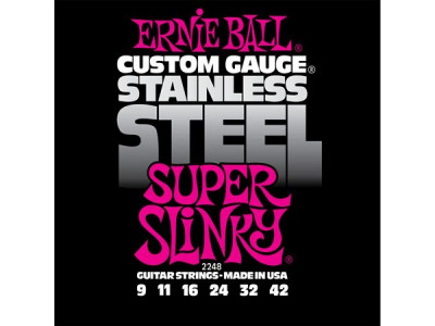 Купить ernie ball 2248  stainless steel super slinky - струны для электрогитары